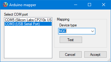 Arduino mapper window